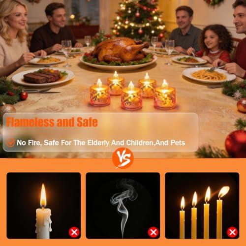 12pcs Flameless Candle Battery Operatted, Pink, Led Crystal Candle Lights, 100+Hours Fake Electeic Tealight Candles for Votive Valentines Anniversary Wedding Christmas Table Decorations - Image 2