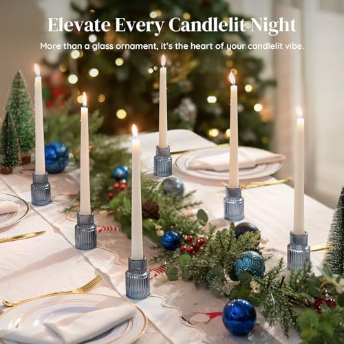 Glasseam Taper Candle Holders Bulk 20Pcs Small Candlestick for Coastal Decor - Image 3