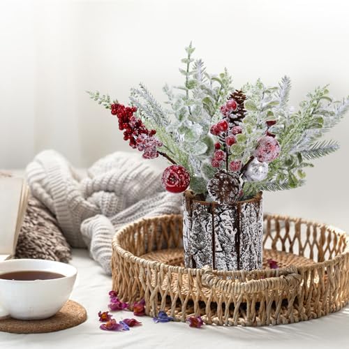 2 Pack Christmas Table Decorations, 14 Inch Christmas Centerpiece Small Potted Christmas Tree, Pine Cones and Berries, Xmas Artificial Plants for Tables, Home, Mantel Holiday Decor - Image 5