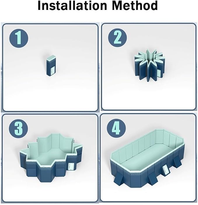Versatile Foldable Swimming Pool, Pools Above Ground for Family, Non Inflatable Pool (Color : Dark Blue, Size : 116.1in/295cm)
