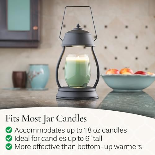 Candle Warmers Etc. Black Hurricane Candle Warmer Lantern – for Top-Down Warming & Flame-Free Fragrance - Image 6