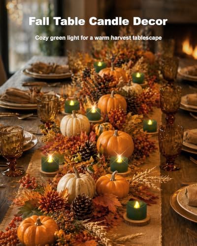 Homemory 24-Pack Green Remote Flameless Battery Tea Light Candles, 400+ Hrs - Image 4