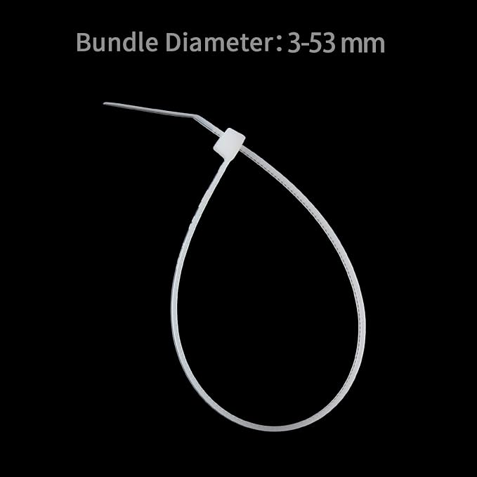 XINGO 1000 PCS 8 inch White Cable Zip Ties, 18lb Strength, Small Tie Wraps Self-Locking Nylon Zip Ties for Indoor and Outdoor Use