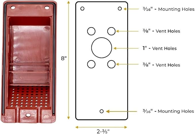 Mytee Products 2 Pack Shipping Container Air Vent - Cross Flow Ventilation for Shipping Container - ABS Plastic Air Vent with Rubber Seal & Water Protection - Shipping Containers Accessories (Red)