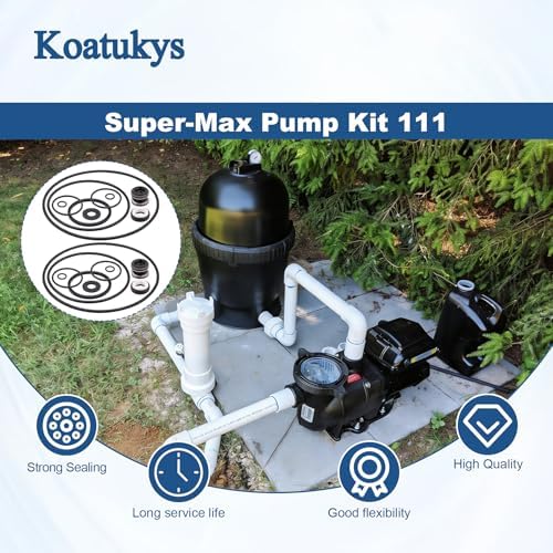 O-Ring Rebuild Kit Replaces for Pentair SuperFlo Pool Pump (2 Set) | for SuperMax Pool Pumps Kit 111 Includes PS-200 Shaft Seal Drain Plug O-Ring Pump Union O-Ring Water Slinger