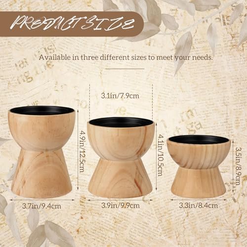 Mifoci 6 Pcs Farmhouse Wooden Candle Holders Pillar Set, Table Mantel Decor - Image 2
