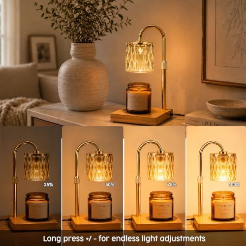 TOACSUCP Candle Warmer Lamp with 3 Bulbs, Adjustable Height Dimmable Candle Warmer with Timer, Compatible with Large Jar Candles, Candle Lamp with Charming Gift Box Ribbon for Her/Him(2 Pack) - Image 4