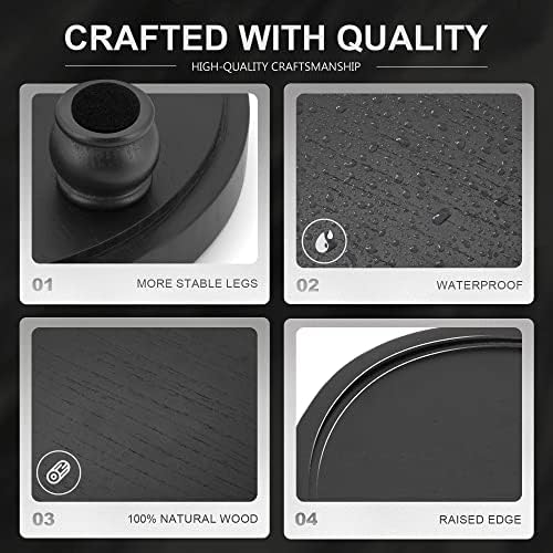 EOSAHR Round Wood Display Riser, Pedestal Stand for Home Decor, Black - Image 5
