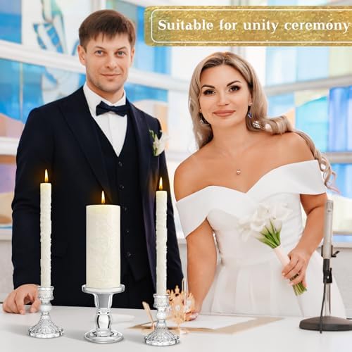 Irenare Unity Candles for Wedding Ceremony with Holder,Delicate - Image 4