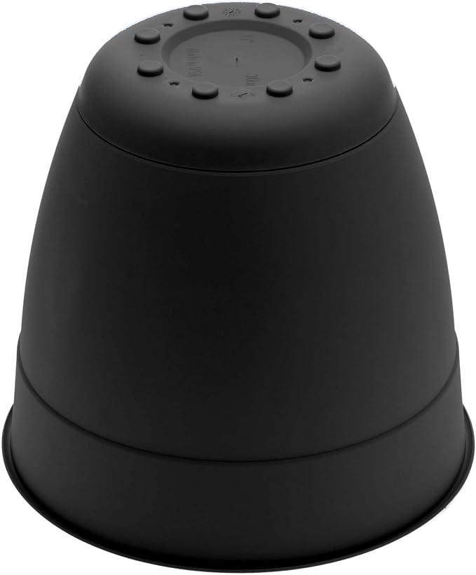 Bloem Dayton 8" Black Recyled Plastic Planter Pot with Drainage Holes and Removable Saucer for Indoor or Outdoor Gardening, Made in USA