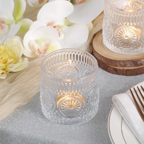6Pcs Large Votive Candle Holders Clear Glass Tealight Candle Holders - Image 4