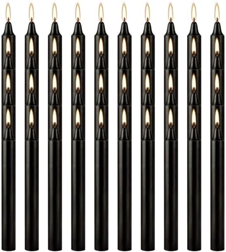 40-Pack of 4-Inch Black Taper Candles - Smokeless, Long-Burning (1.5 Hours Each) - Ideal for Dinners, Parties, Ceremonies, and Shabbat Observances - Image 4