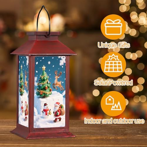 Christmas Solar Lanterns Outdoor Waterproof, Hanging Lights Garden Decor - Image 2
