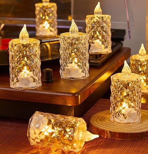 Battery Operated Flameless LED Tea Light Candles, 12 Pack by AYMXZT