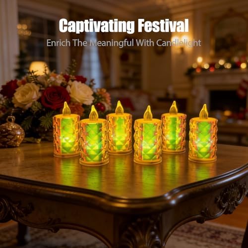 24 Pack Crystal LED Tea Light Candles, Battery Operated, 100+ Hours Fake Electric Candle Lights for Votive, Centerpiece Table Decorations - Image 4