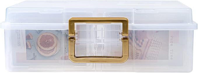 novelinks Photo Storage Box and 16 Inner 4" x 6" Photo Storage Containers | 1Pack Clear, Photo Albums 4x6 Pictures, Photo Organizers and Storage, Card Game Storage, Task Boxes for Special Education