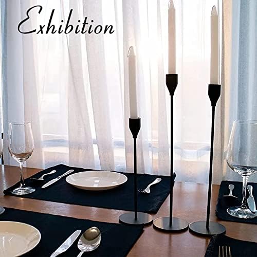 6Pcs Matte Black Candlestick Holders, Tall Taper Candelabra Stands fits 3/4 inch Thick Pillar Candle Stick, Elegant Decor Set for Table Centerpiece, Floor, Fireplace as Date, Festival, Fitting. - Image 5
