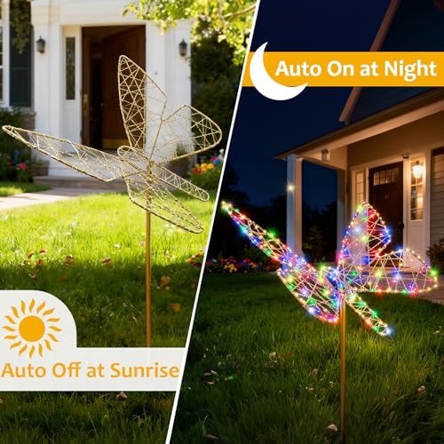 Lomotech Solar Garden Lights - 18" 240 LEDs Butterfly Multicolor - Image 3