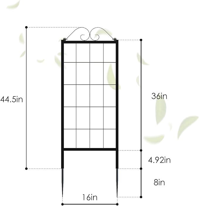 Zhongma Metal Garden Trellises … (16" x 52.5"H A-Frame 2 Pack)
