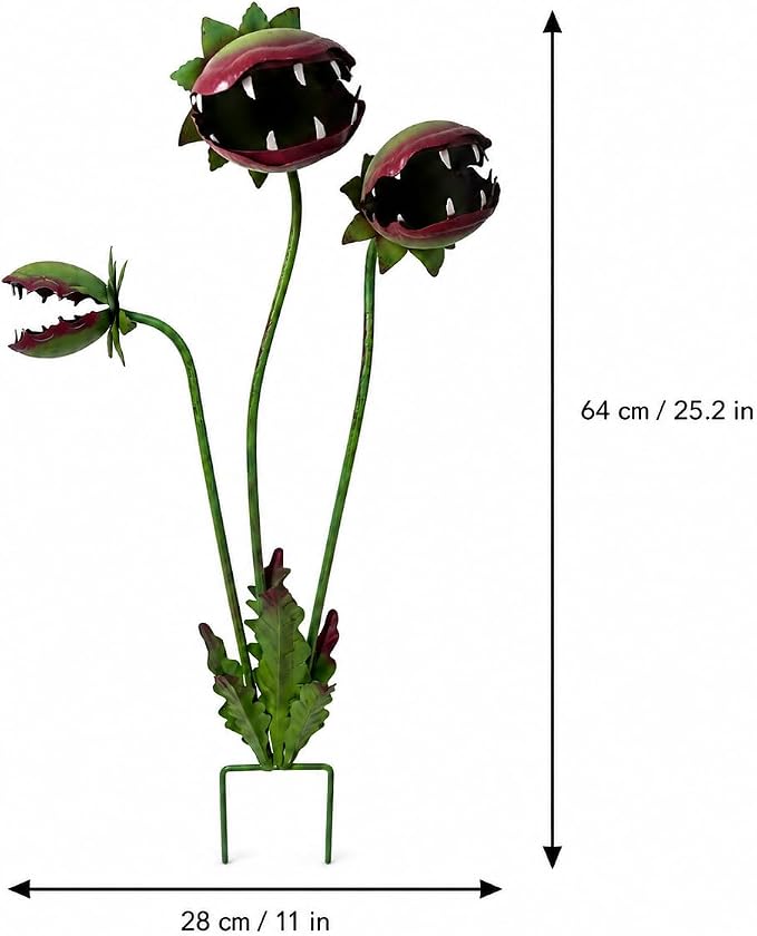 Carnivorous Plant Garden Stake - Whimsical Decorative Metal Garden Stakes,Venus Fly Trap Outdoor Decor Yard Art
