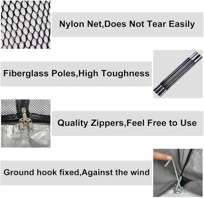 PGL Pond Cover Dome - 13X17FT Heavy Duty Protective Netting Tent Bird Barrier - Outdoor Backyard Fish Koi Ponds Garden Leaves Vegetable Plant Care Use