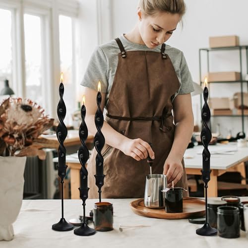 Black Spiral Taper Candles 10 Inch Long Candlesticks Unscented Twisted Candles Smokeless Swirl Candles for Home Holiday Decor - Image 3