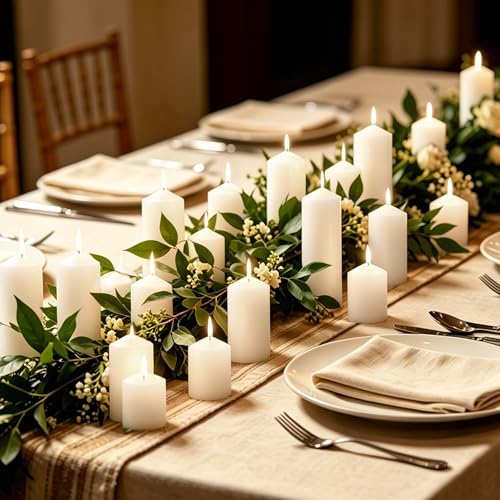 18-Pack White Pillar Candles Bulk Set, 2x3, 2x4, 2x6 Inch - Image 7