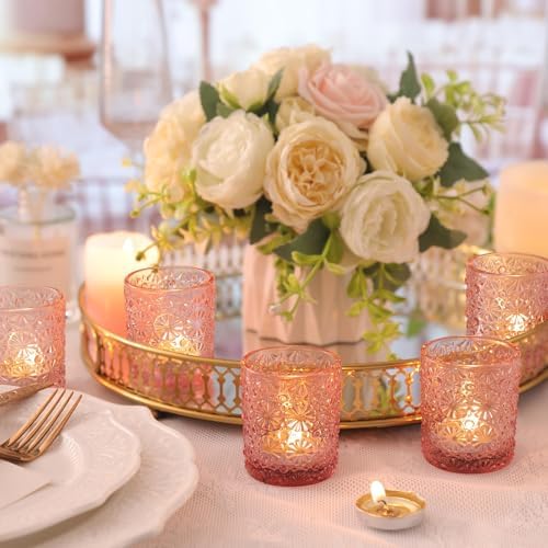Lanttu 36 Pack Pink Votive Candle Holder 2.2ʺ*2.6ʺ Tealight Candle Holders - Image 4