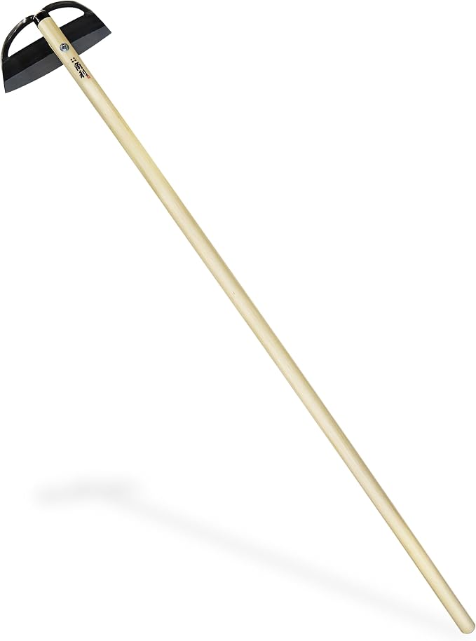 KAKURI Japanese Garden Hoe Long Handle 53" for Weeding - Heavy Duty Wide Draw Hoe Weeder Tool - Sharp Japanese Steel Blade & Wooden Handle - Made in Japan