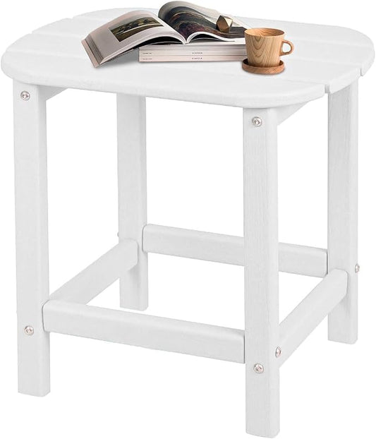 Adirondack Square Outdoor Side Table,2-Tier Storage Patio Side Table with Weatherproof HDPE Material Low