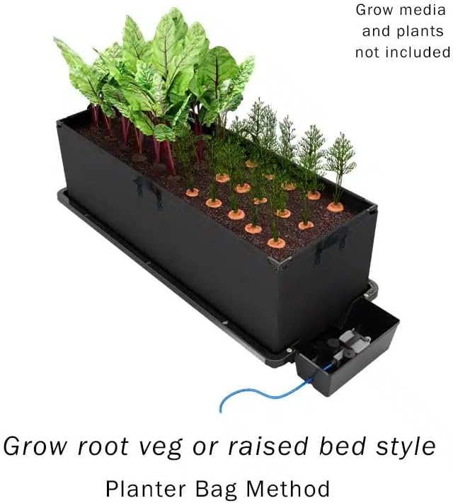 AutoPot Tray2Grow System - Tray2Grow with Planter Bag and 25 Gal FlexiTank - Self-Watering, Gravity-Fed Hydroponic Indoor System, Black