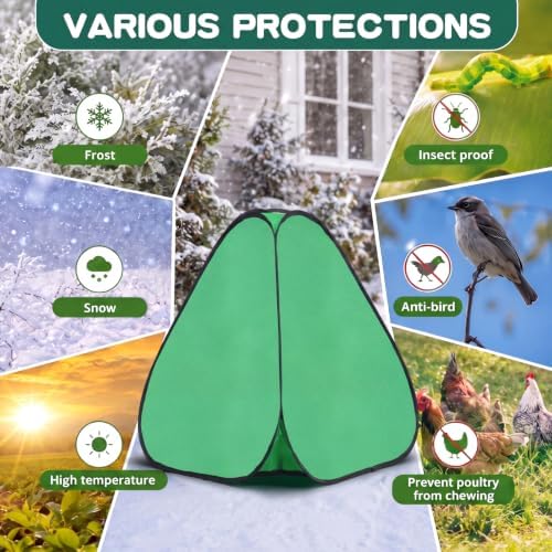 4 Pcs Plant Covers Freeze Protection,22 x 22 x 24 in,Bright Green - Image 4