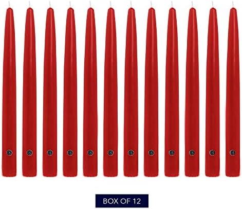Colonial Candle Unscented Taper Candle, Handipt Collection, Red, 12 In, Pack of 12 - Up to 10 Hours Burn - Image 2