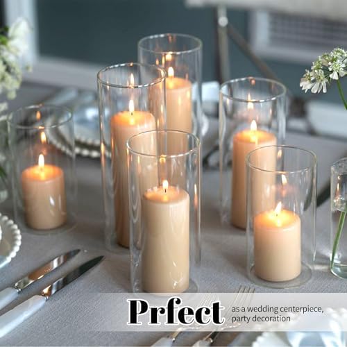 12Pack Glass Cylinder Vases for Centerpieces 6 Inch, Flower Vase for Wedding Decorations, Floating Candle Holder Vase Bulk,Glass Hurricane Candle Holders for Table Shelf, Party, Home Decor - Image 6