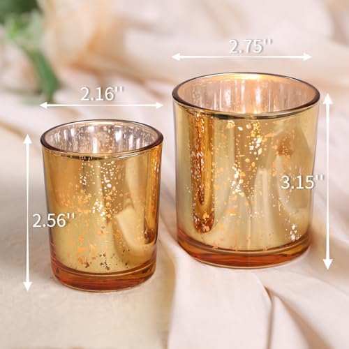 24pcs Assorted Gold Votive Candle Holders for Wedding Table Centerpieces - Image 2