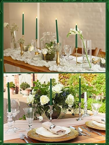 Treela Battery Operated LED Taper Candles,Christmas,11 Inch,Green - Image 5