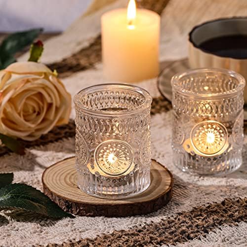 4PCS Clear Votive Candle Holders - Glass Tea Lights Candle Holder - Image 5