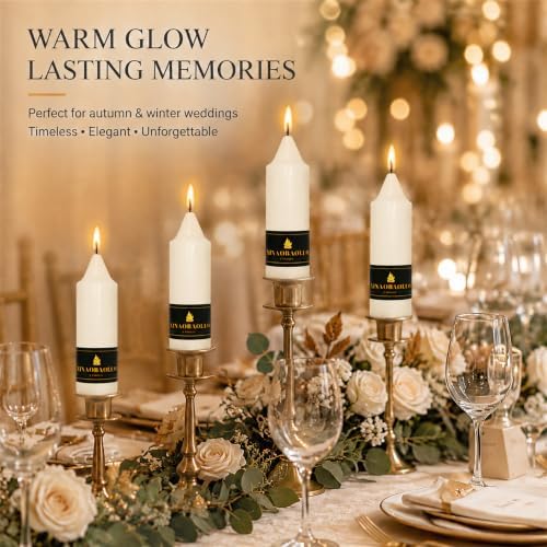 Candlesticks Short Taper Candle 5 inches Ivory Candle Sticks Smokeless Tapered Candles for Home Décor Weddings Festive Party Women Gifts - Image 2