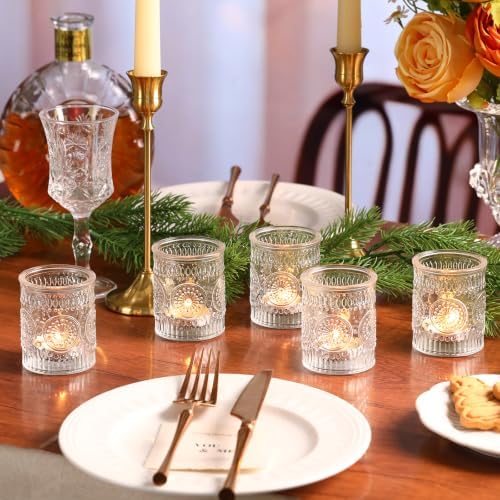 Lanttu 12 Pcs Clear Votive Candle Holder 2.1"x2.56" Tealight Candle Holder - Image 3