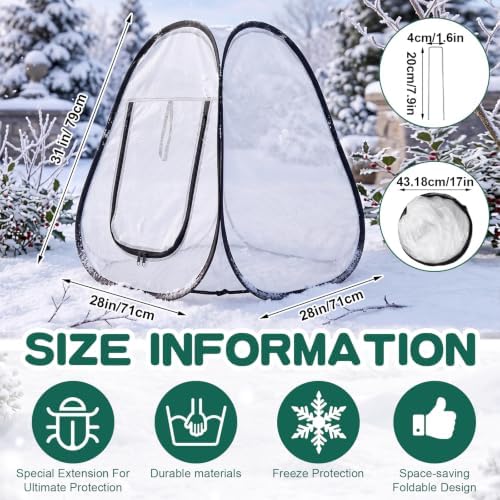4 Pcs Plant Covers Freeze Protection, 28 x 28 x 30 in, White - Image 2