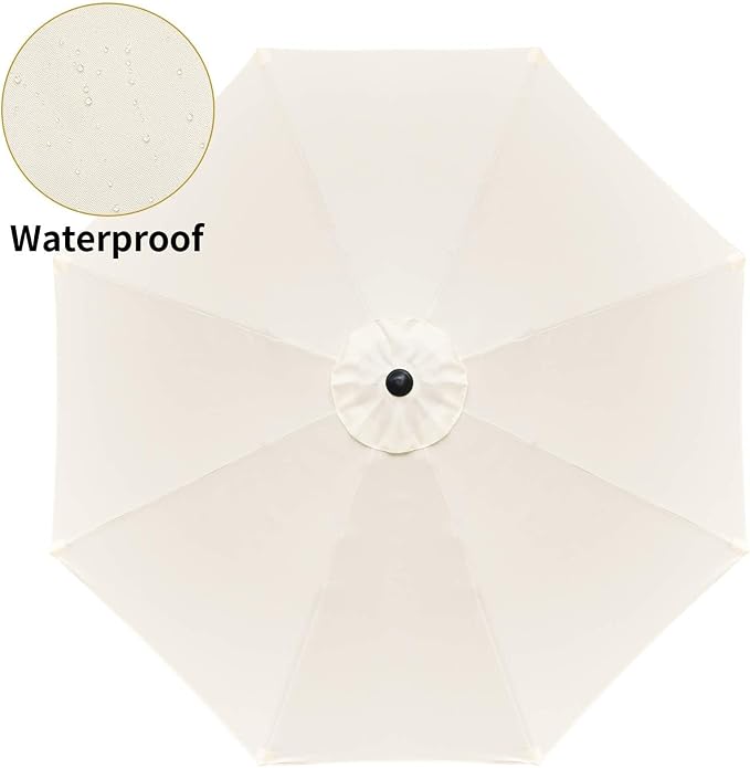 Simple Deluxe Patio Umbrella Outdoor, UV Protection Sunshade with Push Button Tilt/Crank and 8 Sturdy Ribs, for Table Garden Lawn Beach Pool