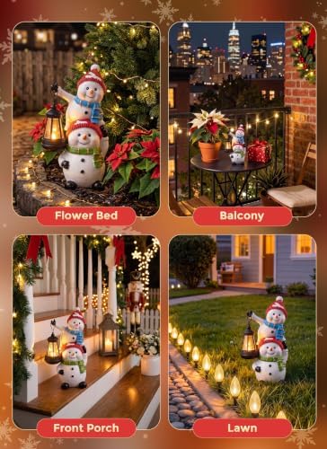 Brightown Solar Snowman Garden Statues for Indoor & Outdoor Christmas Decor - Image 3