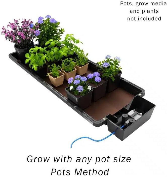 AutoPot Tray2Grow System - Standard Tray2Grow with 25 Gal FlexiTank - Self-Watering, Gravity-Fed Hydroponic Indoor System, Black