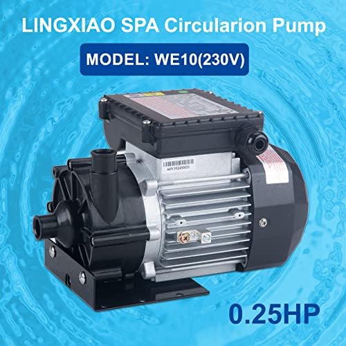 WE10 SPA Circulation Pump, Hot Tub Circulation Pump 230 Volts, 0.25HP, 3/4" Port Compatible with OEM E5/E10- Model: WE10(230V)