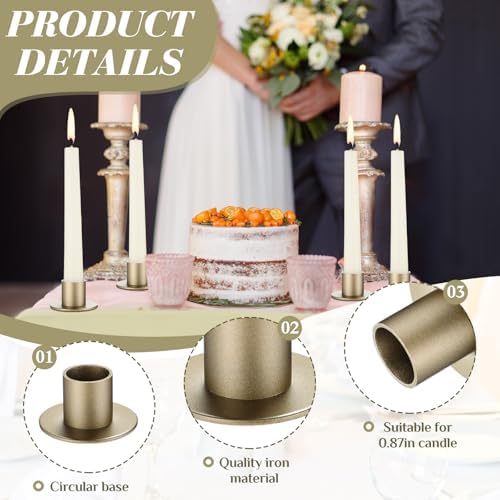 FoldTier 24 Pcs Bronze Taper Candle Holders Bulk for 0.98 Inch Pillar - Image 4
