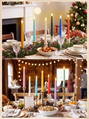 Treela Battery Operated LED Taper Candles,Basic,8 Inch,Pastel - Image 5