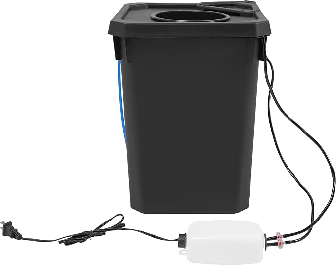 Hydroponics Growing System with Top Drip Kit, 7 Gallon Deep Water Culture Bucket System with Air Pump&Hose, Recirculating Drip Garden System (1pcs)