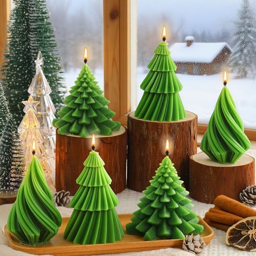 Conelist 6 Pcs Christmas Tree Candles Decorative Xmas Wax Candles Decor - Image 2