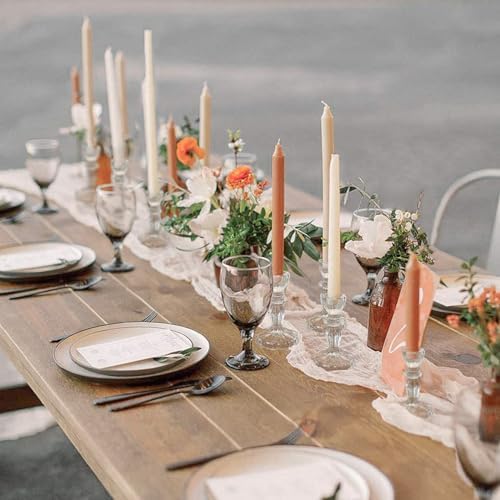 4.33" Tall Glass Candlestick Set of 6 Clear Crystal Candle Holders - Image 3