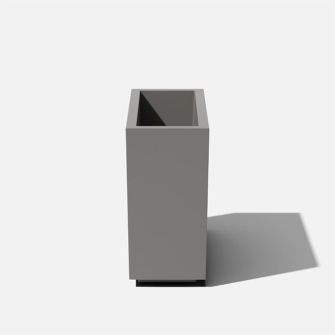 Veradek Block Series Span Plastic Planter - Tall Rectangular Planter for Indoor or Outdoor Patio/Porch, Gray, 24.25 in Height, 12 in Width, 30 in Length